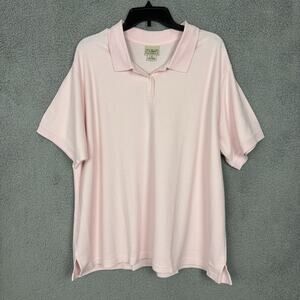 LL Bean Cotton Polo Short Sleeve Shirt Top Women’s Plus 3X Light Pink classic
